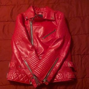 Red leather jacket